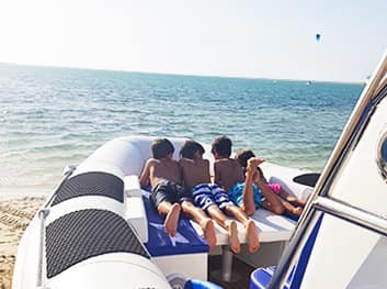 sunbed on amphibious boat